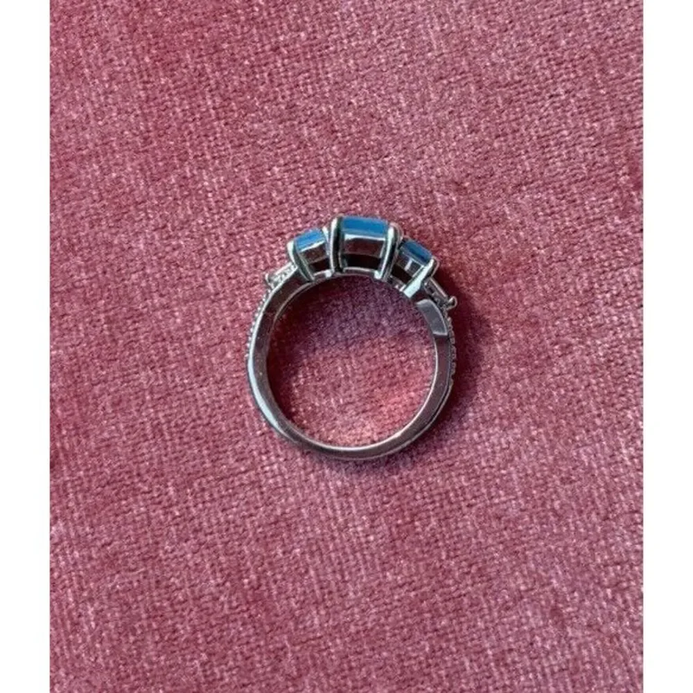 Ring Bomb Ring RBP2450 Wished For‎ Us Sz 6 Light Blue Quartz Rhodium Plated